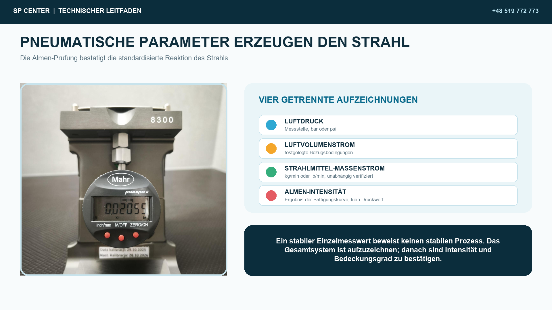 Luftdruck und Volumenstrom beim pneumatischen Verfestigungsstrahlen – technische Abbildung 1