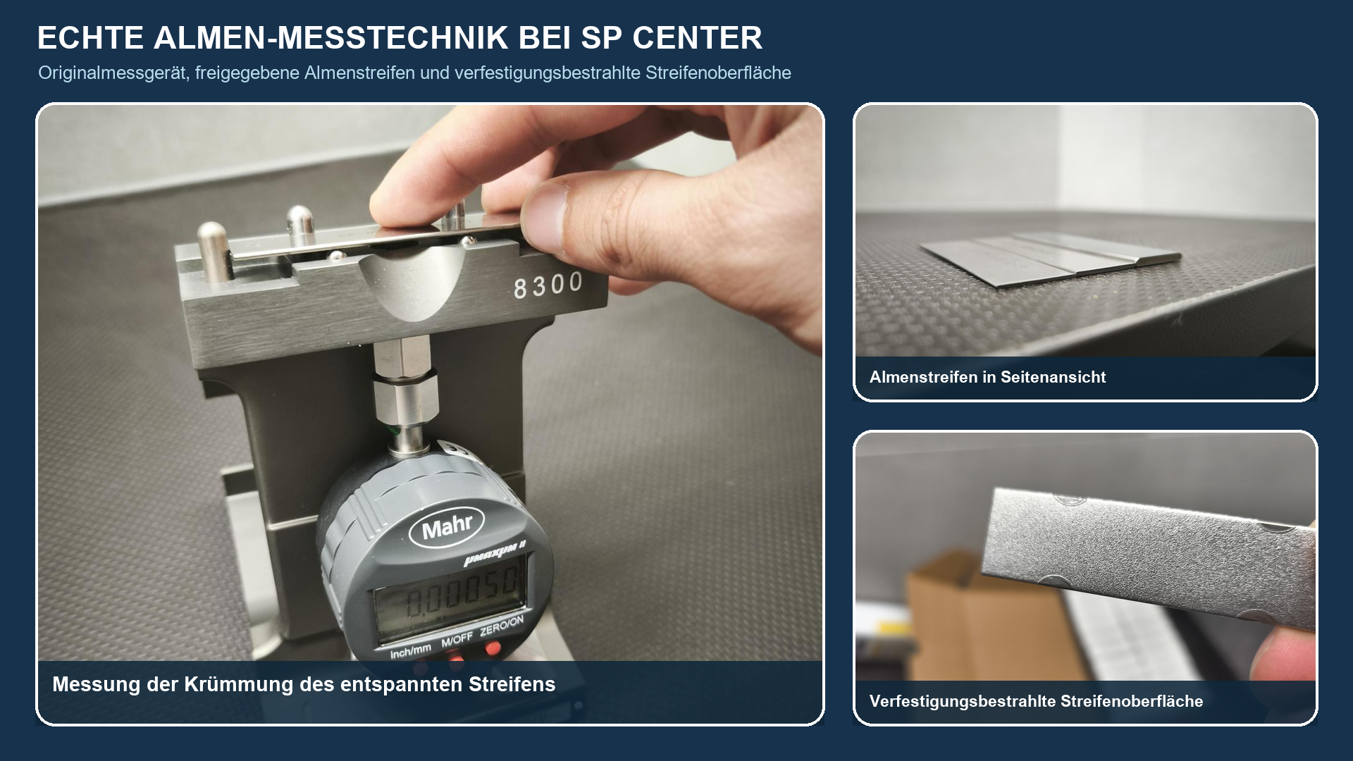 Almen-Intensität beim Verfestigungsstrahlen – technische Abbildung 1