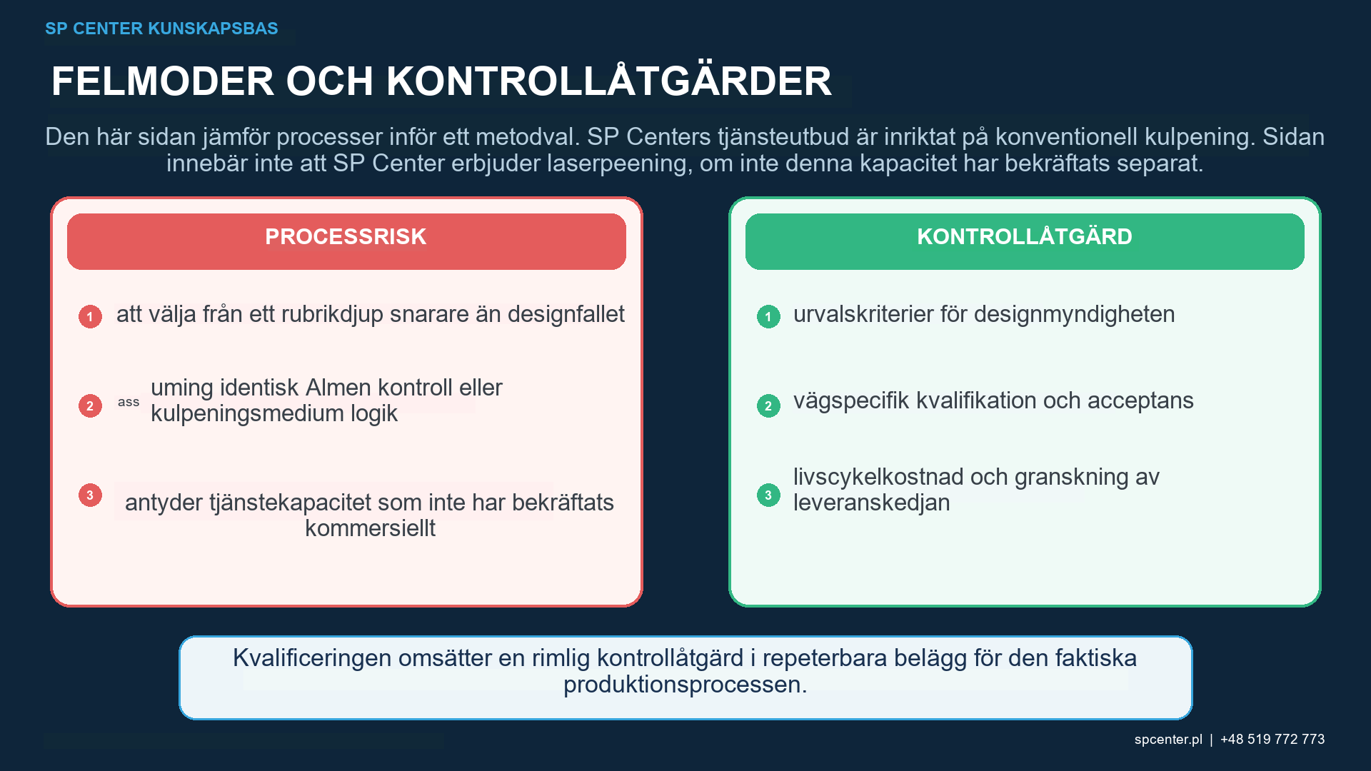 Urvalskriterier för konventionell kulpening och laserchockbehandling