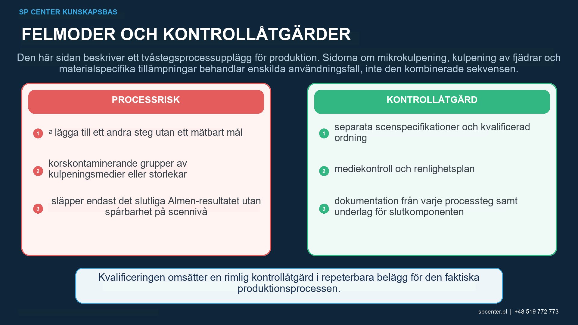 Mediesegregation och stegövergångskontroller vid dubbel kulpening